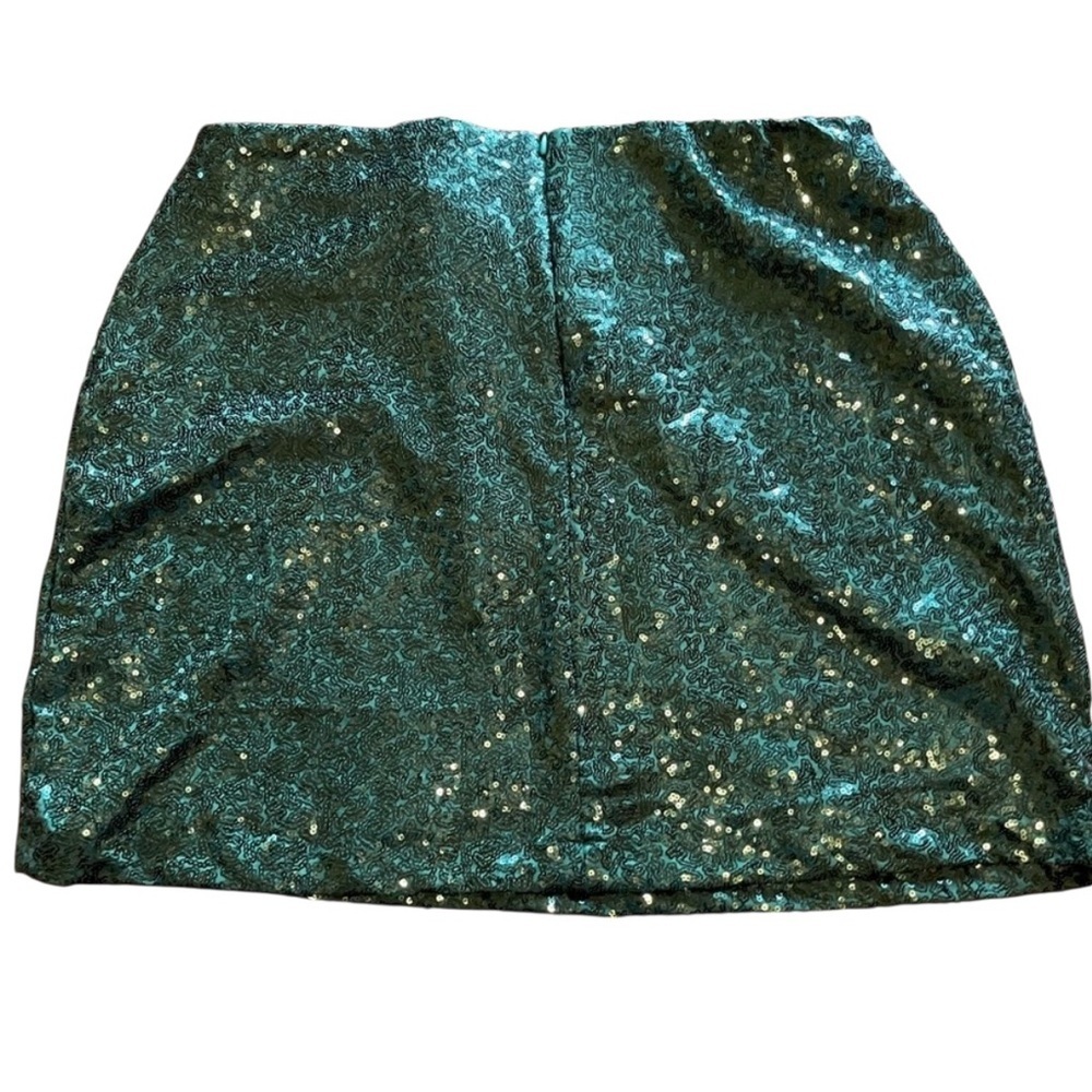 Tipsy Elves Green Sequin Skirt NWT Mini Holiday Party St Patrick’s Day - Picture 5 of 7